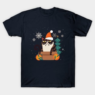 Grumpy Christmas Cat. Christmas Cat 2024 T-Shirt